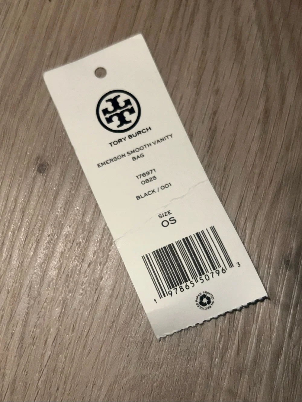 Tory Burch Emerson Smooth Vanity Black Top-Handle Box Bag
